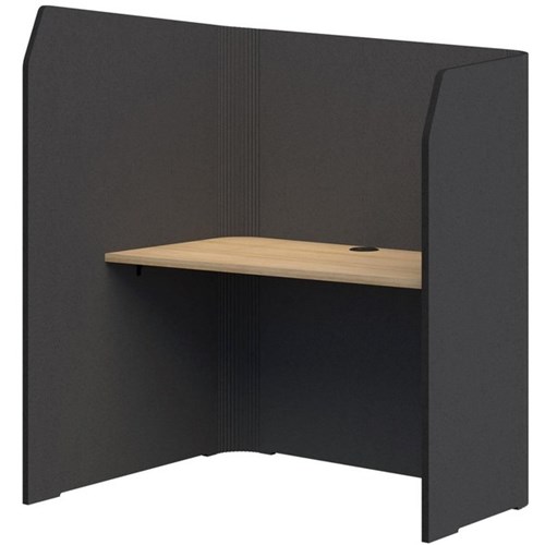 Sonic Focus Pod 1500/1300x1200x1000/625mm Charcoal Grey/Classic Oak