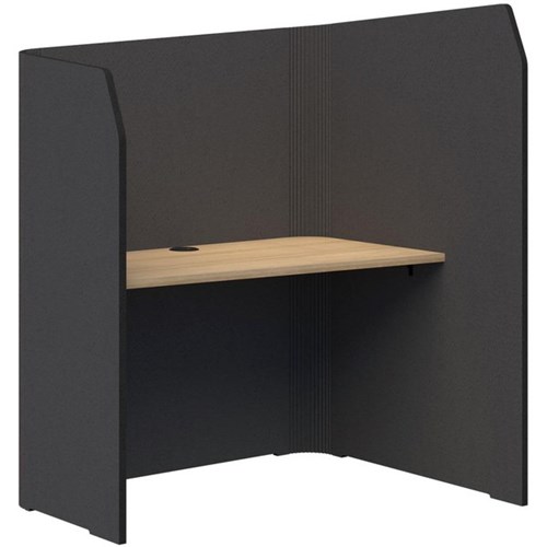 Sonic Focus Pod 1500/1300x1200x1000/625mm Charcoal Grey/Classic Oak