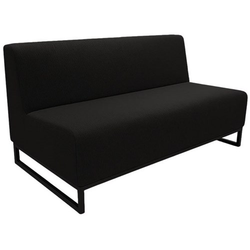 Jive 2.5 Seater Sofa Sled Base Steel Frame Black/Ebony Black