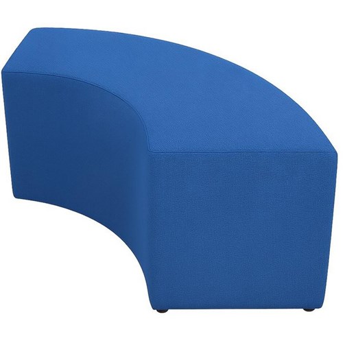 Curved Quarter Ottoman 1500mm Poly Fabric/Electric Blue
