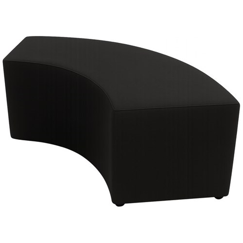 Curved Quarter Ottoman 1500mm Poly Fabric/Ebony Black