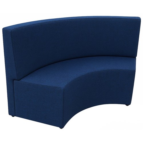 Curved Quarter Ottoman With Back 1500mm Poly Fabric/Steel Blue