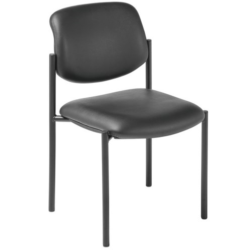 Eden Pause Visitor Stacking Chair Standard Vinyl/Black
