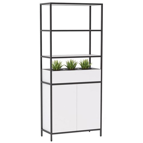 Kubix Single Storage Shelving Unit 840x400x2000mm White/Black