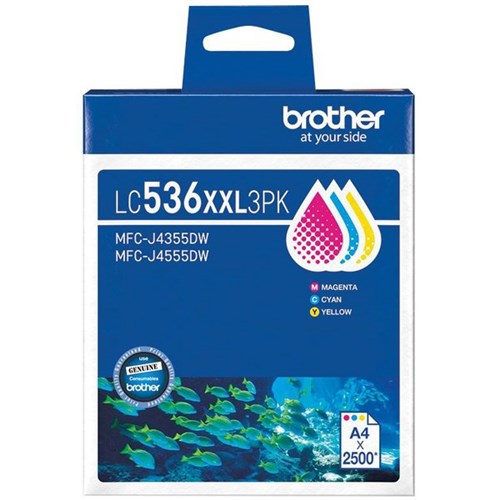 Brother LC536XXL3PK Colour Ink Cartridge, Pack of 3