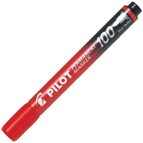 Pilot SCA-100 Red Permanent Markers Fine Bullet Tip, Pack of 12