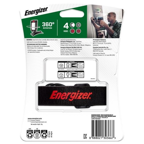 Energizer Rechargeable Multi Purpose Headlamp 180 Lumens