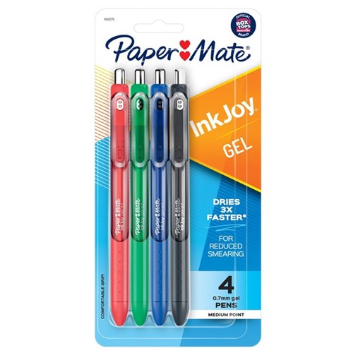 Paper Mate InkJoy Gel Pens 0.7mm Medium Tip Business Assorted, Pack of 4