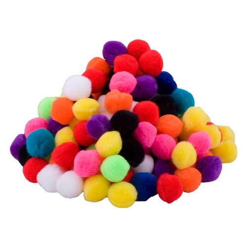 Pom Poms Small 20mm Assorted Colours, Pack of 100