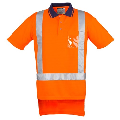 NRC Syzmik TTMC-W23 Mens Short Sleeve Polo Orange/Navy