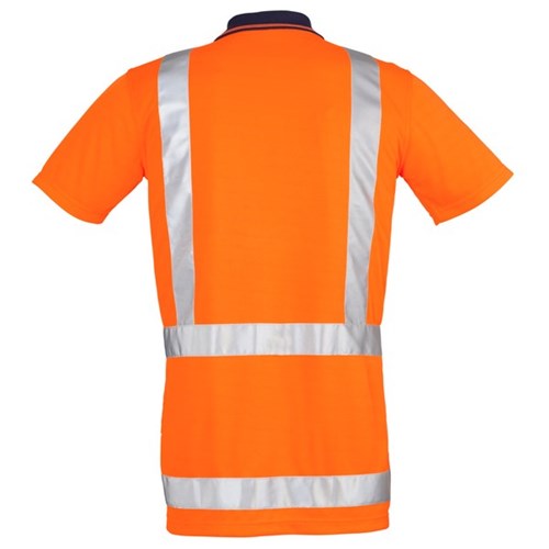 NRC Syzmik TTMC-W23 Mens Short Sleeve Polo Orange/Navy