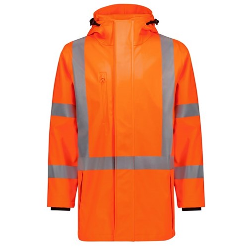 NRC Syzmik TTMC-W23 Mens Hi Vis X Back Heavy Duty Waterproof Jacket Orange
