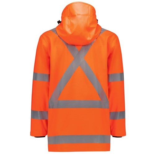 NRC Syzmik TTMC-W23 Mens Hi Vis X Back Heavy Duty Waterproof Jacket Orange