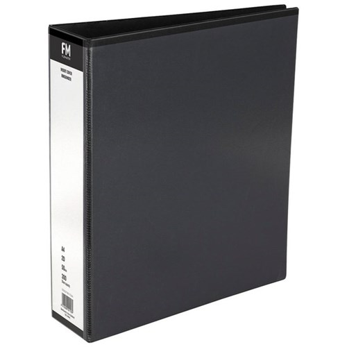 FM Overlay Ringbinder A4 50mm 2 Ring Black