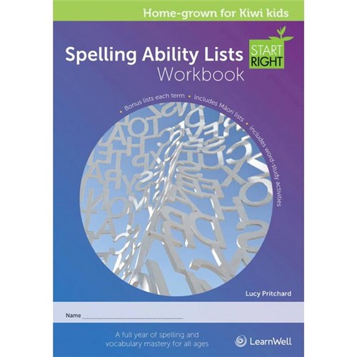 Start Right Spelling Ability Lists Workbook 9781990038907