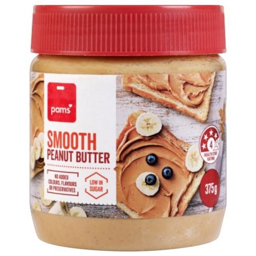 Pams Smooth Peanut Butter 375gm