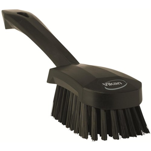 Vikan Short Handled Stiff Bristle Washing Brush 270mm Black