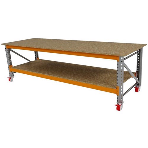 WORKBENCH MOBILE RACKING 21MM TRIBOARD & CASTOR WHEELS QUICK SHIP