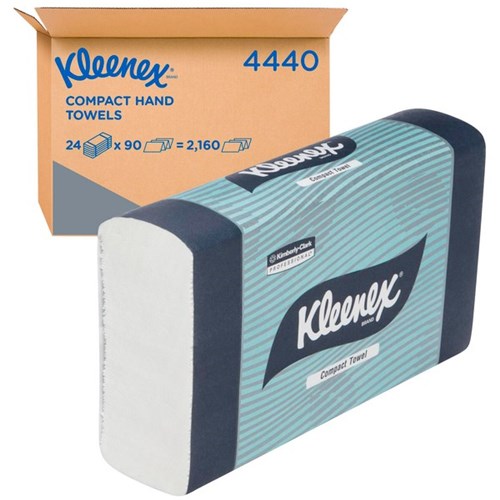 Kleenex Compact Paper Towels 4440, Carton of 24 Packs of 90