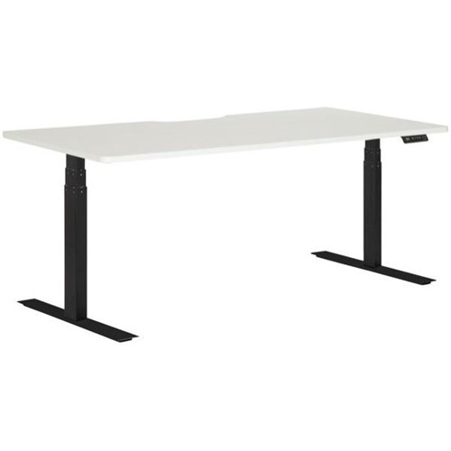 Amplify Rapid Assembly Electric Height Adjustable Desk Dual Motor Scallop Top 1500x750mm White/Black