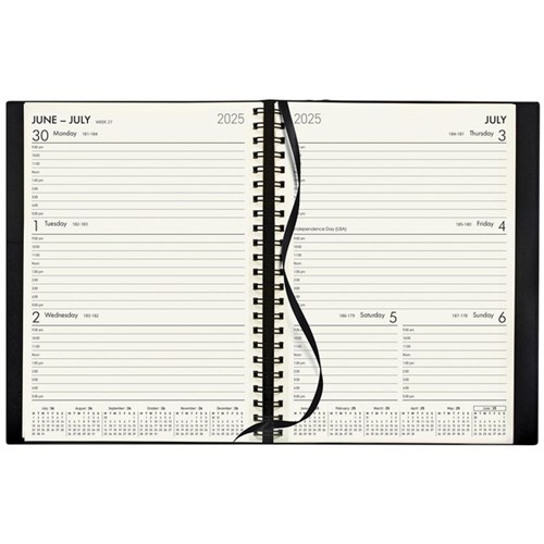 Collins Boston A53 Mid Year Diary A5 Week To View 1 July 2025 to 30 June 2026 Black