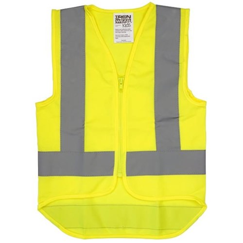 Hi Vis Kids Safety Vest Large Ages 8-12 Years Yellow