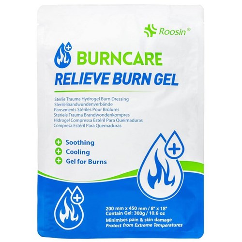 Roosin Burncare Relieve Burn Gel Dressing 200x450mm