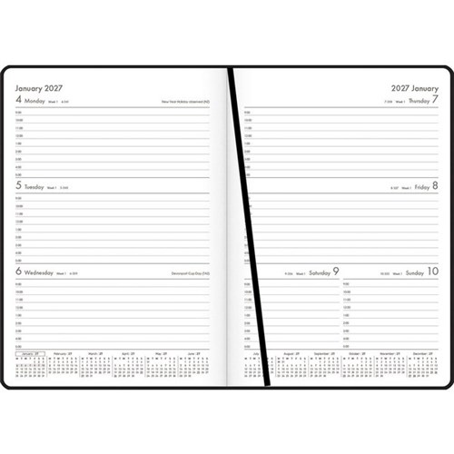 OfficeMax A53 1 Hour Appointment Diary A5 Week To View 2027 Black