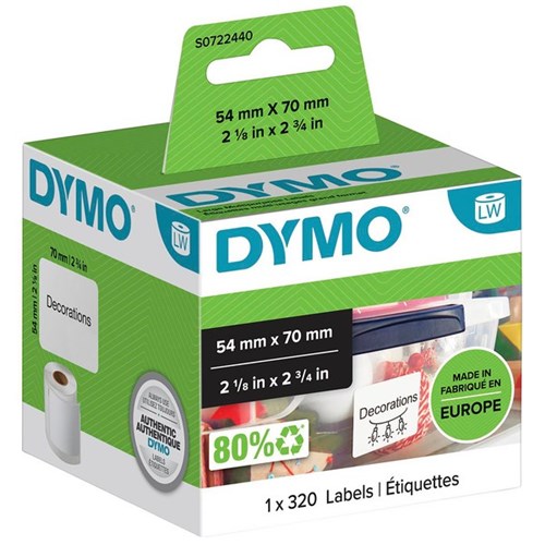 Dymo LabelWriter 3.5 Diskette Label 54x70mm, Roll of 320