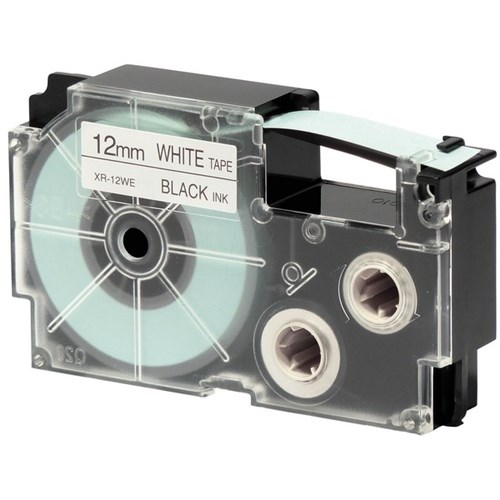 Casio EZ Labelling Tape Cassette 12mm x 8m Black on White