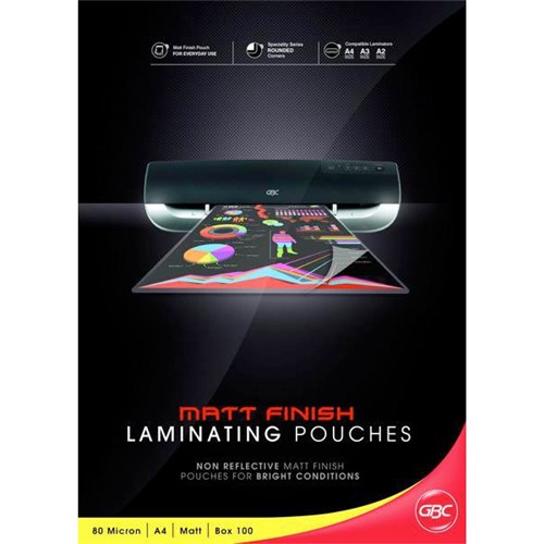 GBC Ibico A4 Laminating Pouches Matt 80 Micron, Pack of 100