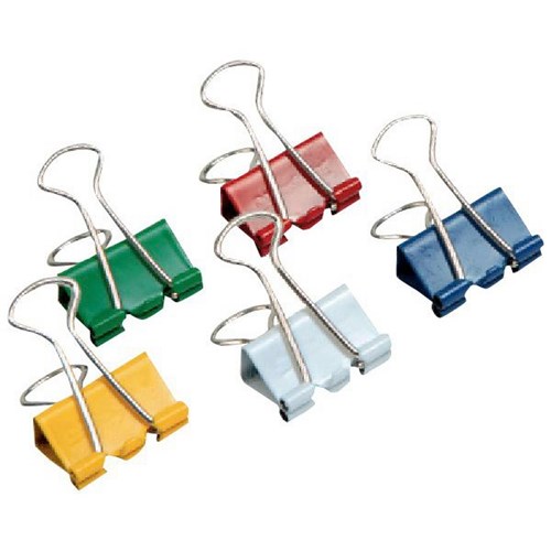 OfficeMax Foldback Clips 19mm Assorted Colours, Pack of 36