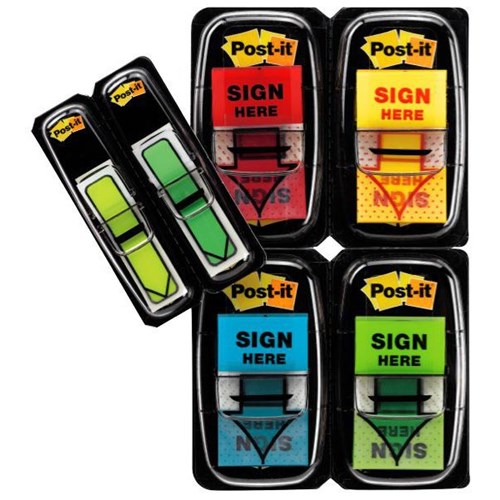 Post-it® Flags 680 9SH4VA Sign Here 200 Flags 48 Mini Arrows
