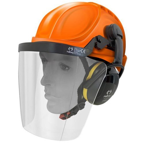 Armour Hard Hat Industrial Kit With Visor & Earmuffs Orange