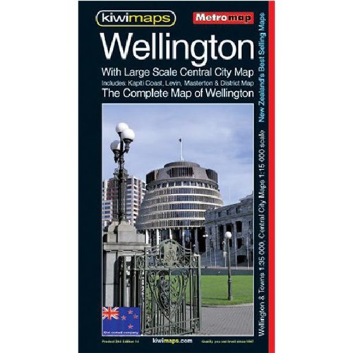 Kiwi Maps Wellington Wall Map Laminated 1000x690mm
