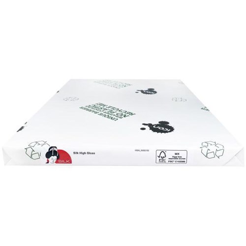 Silk A3 130gsm Long Grain High Gloss Laser Paper, Pack of 250