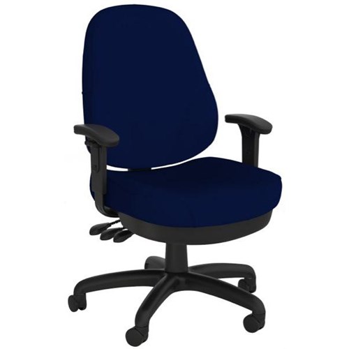 Plymouth Task Chair With Arms High Back Breathe Fabric/Navy/Black