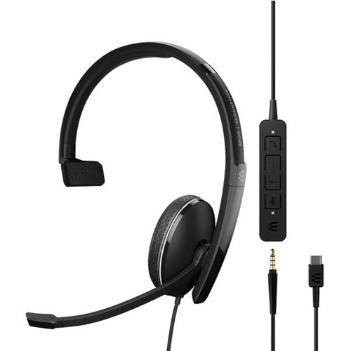 EPOS Adapt 135 USB-C II UC Wired Monaural Headset with 3.5mm Jack