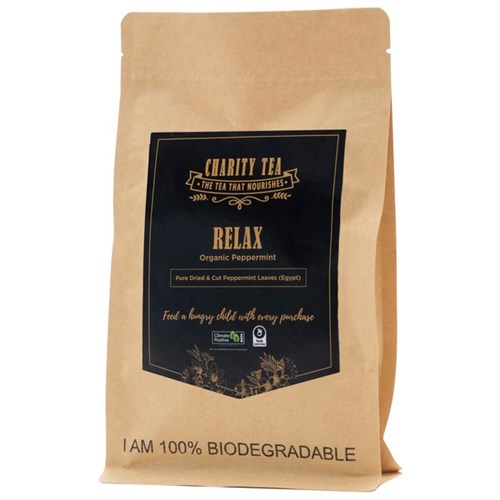 Charity Tea Relax Peppermint Organic Tea Bags, Pack of 25