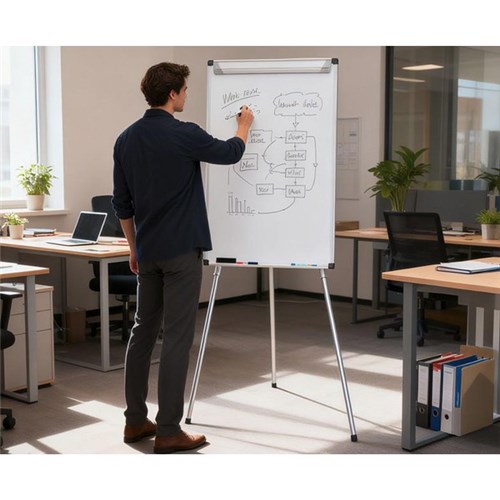 OfficeMax Flip Chart Whiteboard & Easel Combo 600x900mm