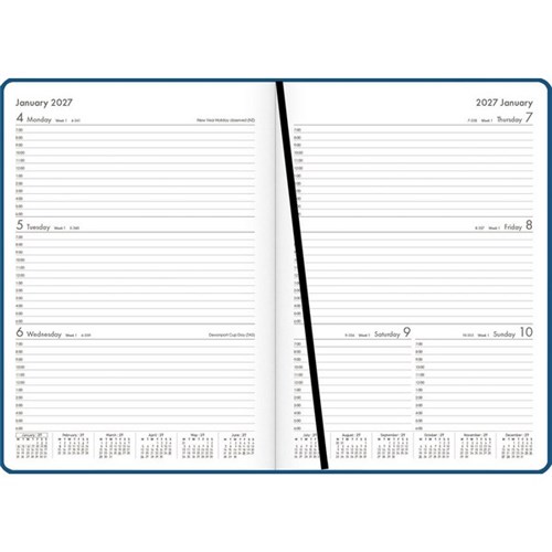 OfficeMax A43 1 Hour Appointment Diary A4 Week To View 2027 Blue