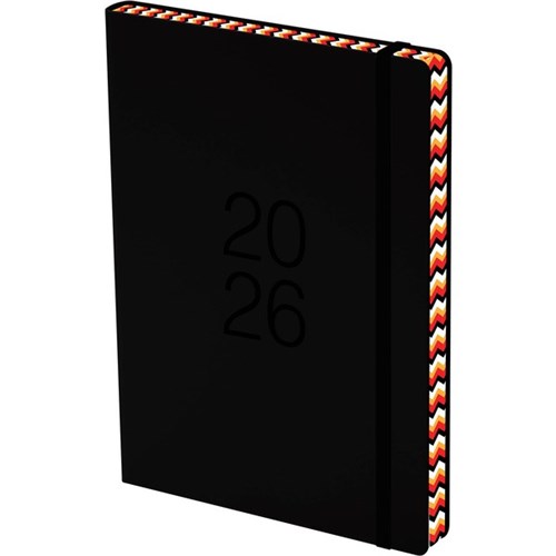 Collins A51 Coloured Edge Diary A5 Day Per Page 2026 Black