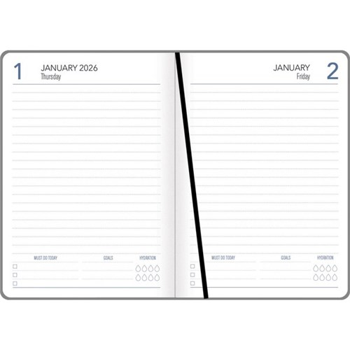 Collins A51 Coloured Edge Diary A5 Day Per Page 2026 Black