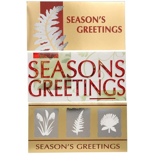 CCC DLE Christmas Greeting Cards Assorted Designs 210x105mm, Pack of 10