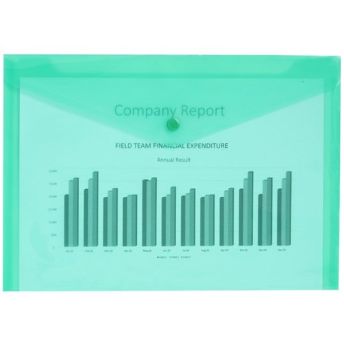 OfficeMax Polypropylene Document Wallet A4 Green