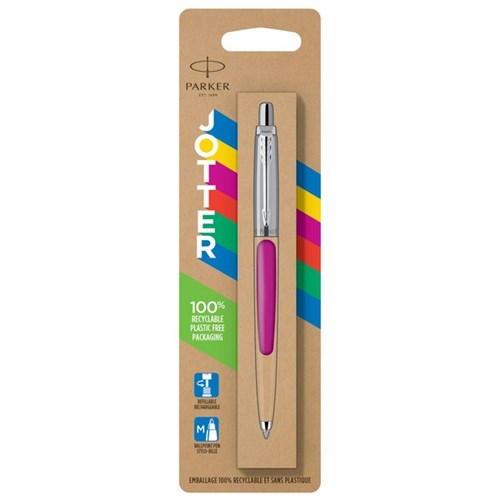 Parker Blue Jotter Original Ballpoint Pen 1.0mm Medium Tip Magenta Barrel
