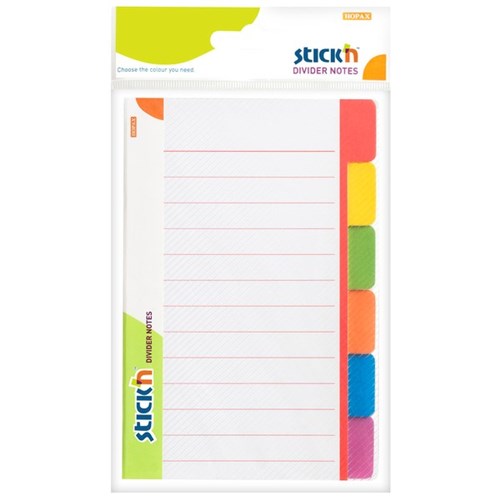 Stick'n Notes Magic Divider 148 x 98mm Assorted Neon Colours, 60 Sheets