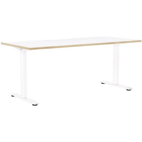 Klever Single User Desk 1800mm Snowdrift/Atlantic Oak/White