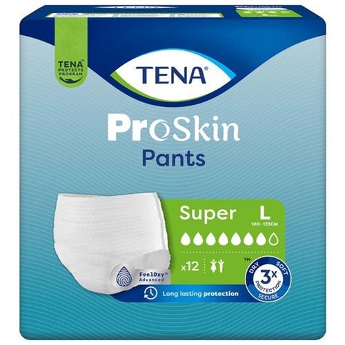 TENA ProSkin Continence Pants Super Unisex Large, Pack of 12