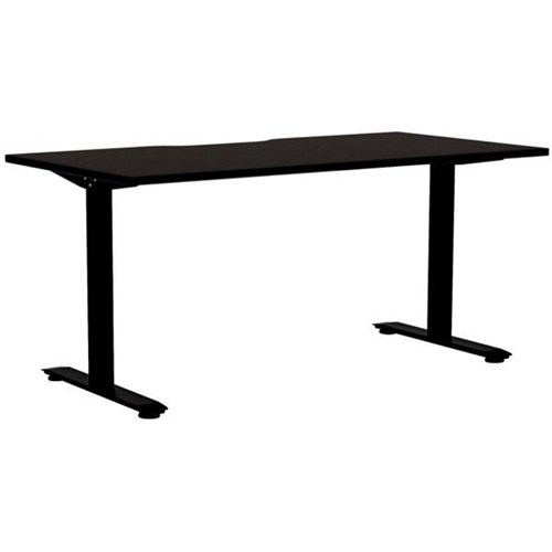 Klever Single User Desk Scallop Top 1500mm Black/Black